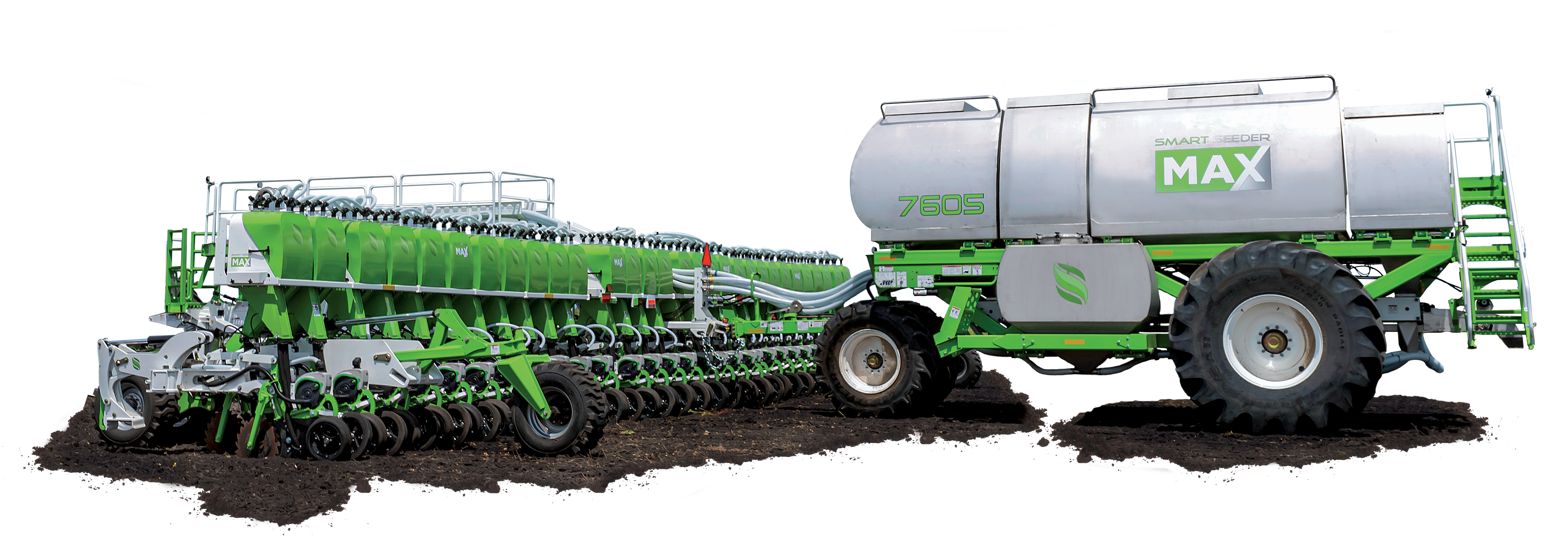 SMART Seeder MAX™ — 60ft precision seeding platform, side view with air cart